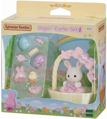 Sylvanian Families - Le coffret de Pâques et bébé Lapin Blanc - Set 1 figurine et 11 accessoires - Plongez dans l'univers de la famille Sylvanian - Jouet enfant 3 ans et + - 5531