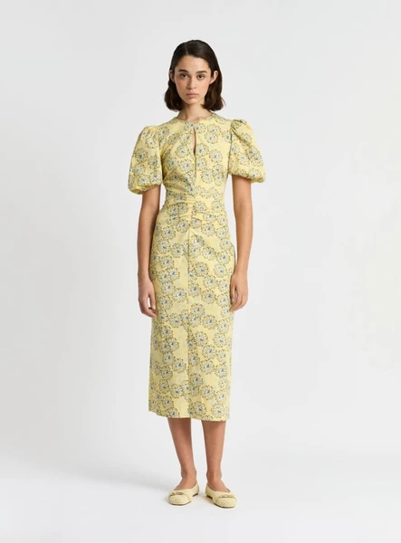 PROVENCE NAYA YELLOW MIDI DRESS