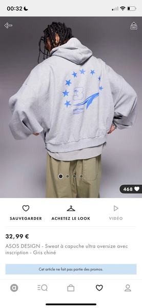 ASOS DESIGN - Sweat à capuche ultra oversize avec inscription - Gris chiné