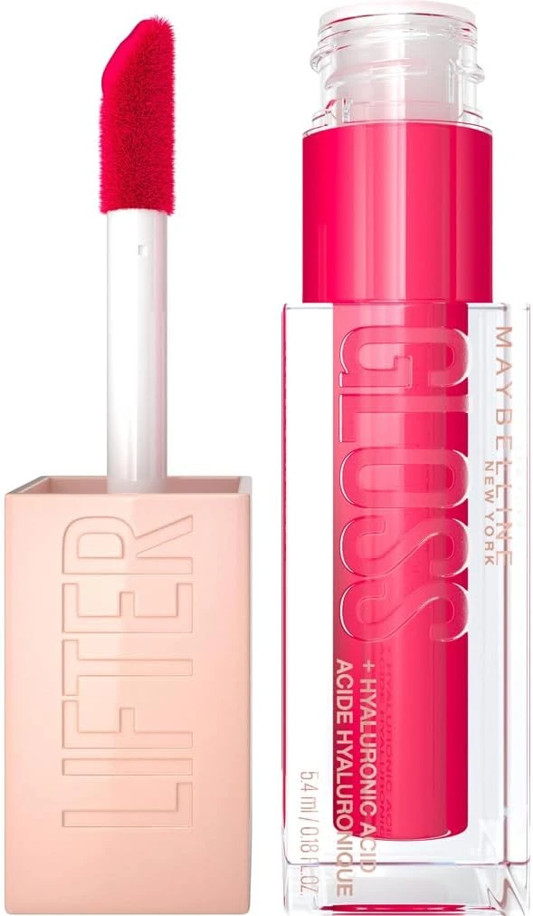 Maybelline New York - Gloss à Lèvres Hydratant & Brillance Instantanée - Enrichi en Acide Hyaluronique - Non Collant - Lifter Gloss Candy Drop - Teinte : Bubble Gum (24) - 5,4 ml