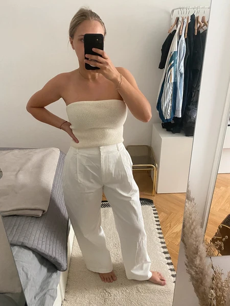 Weite Sommerhose aus Baumwollcanvas