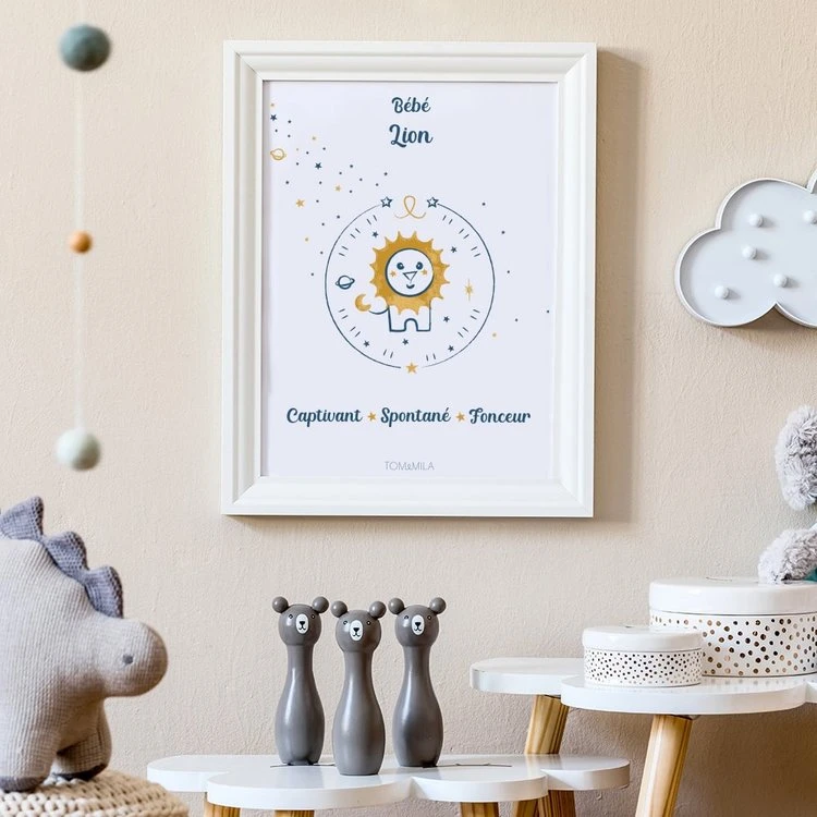 Affiche Bébé Astro - Signe au Choix - Lion