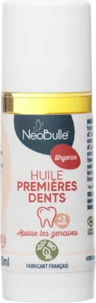 Huile Calmante Premières Dents Bio 9ml NeoBulle | -20% sur Kazidomi