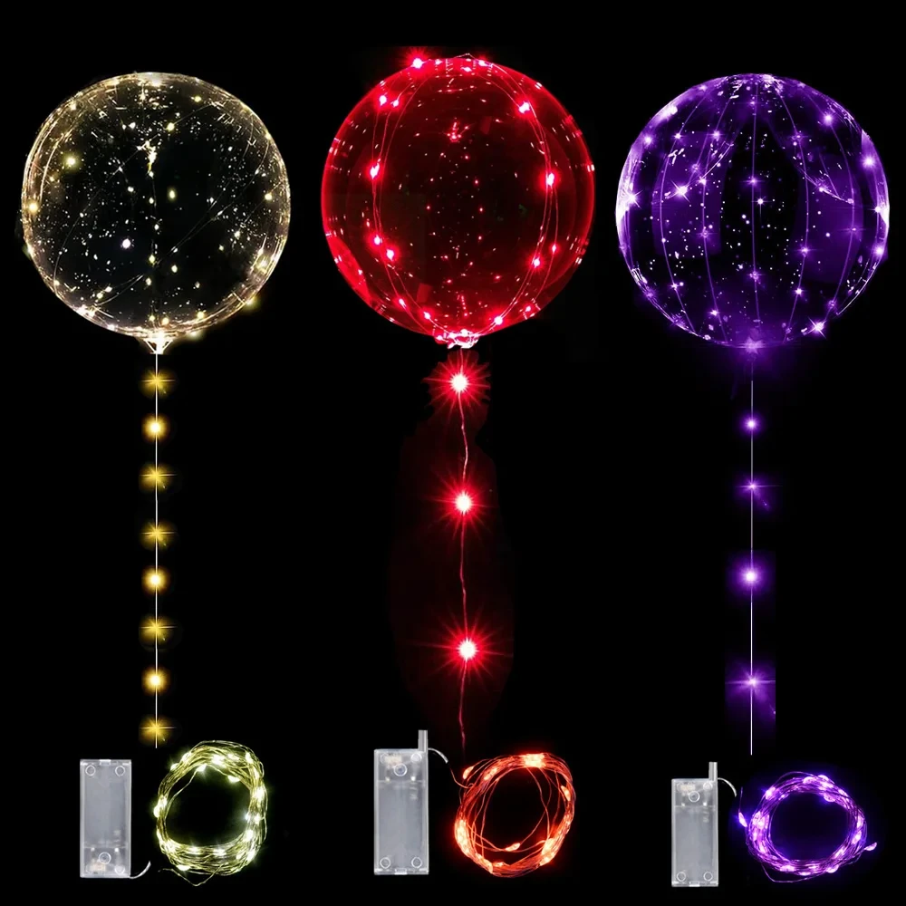Ballons Bobo lumineux à LED, 5 à 30 pièces, avec guirlandes lumineuses de 3m, décoration pour fête d'anniversaire, mariage - AliExpress 15