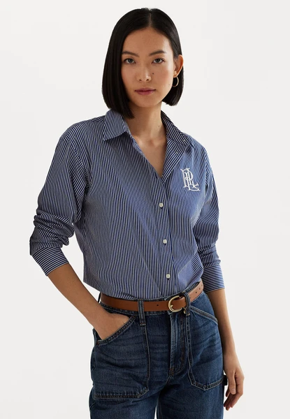 KOTTA LONG SLEEVE BUTTON FRONT SHIRT - Chemisier - indigo sail/white