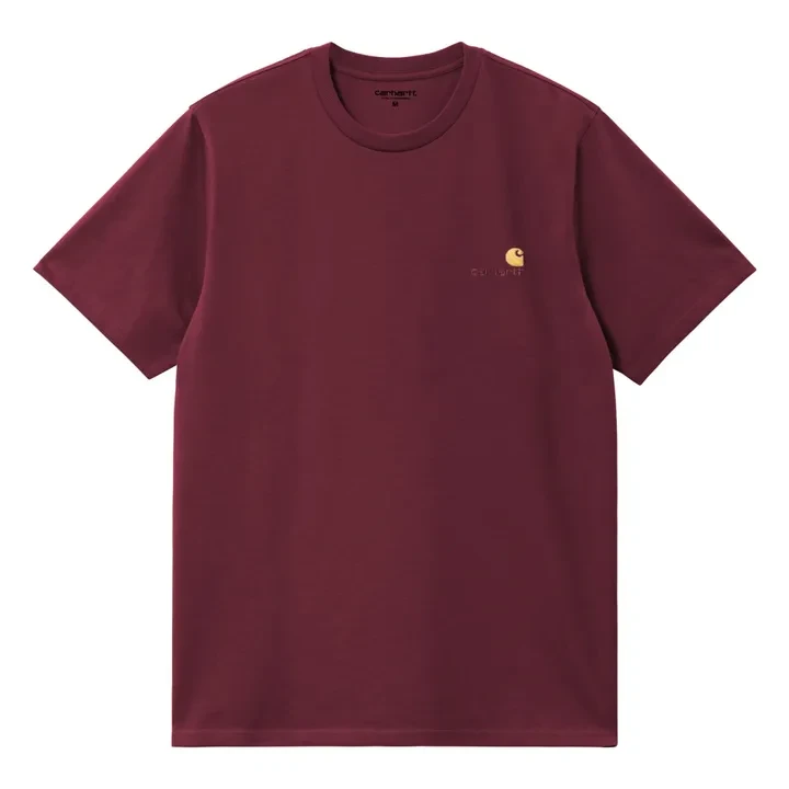 T-shirt American Script Coton Bio | Bordeaux