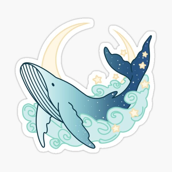 Baleine céleste volante | Sticker