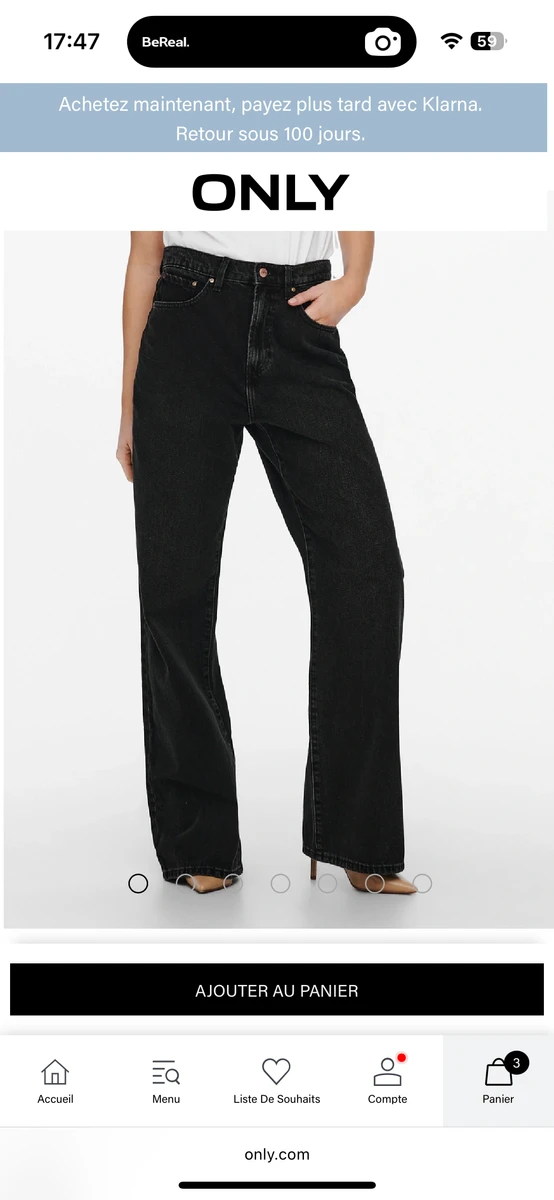 ONLHOPE Taille haute Wide Leg Fit Jeans