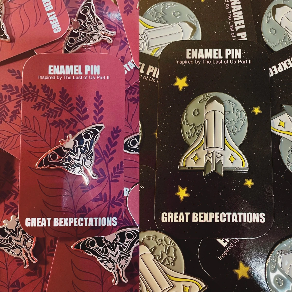 The Last of Us Part II Inspired Enamel Pin Set TLOU TLOU2 Ultimate Fan Spaceship Moth Ellie Joel Fan Art Gift Gift Idea