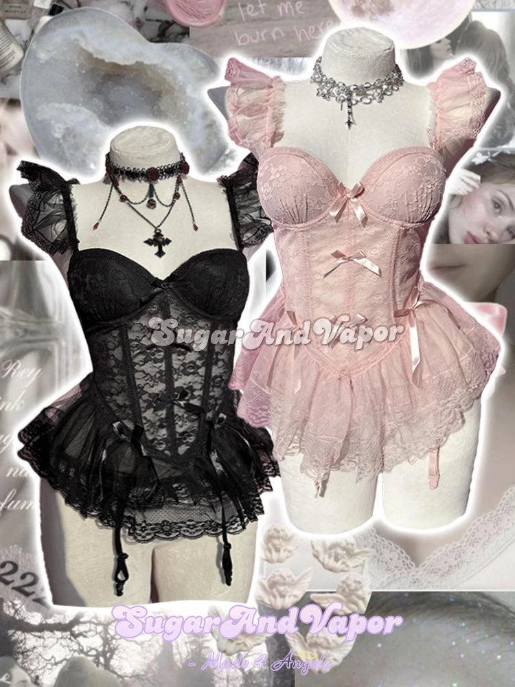 Selena Sweet Lace Bustier Lingerie Set