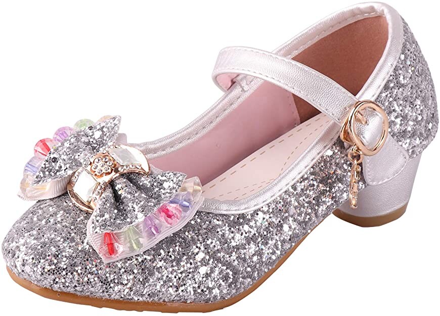 LiUiMiY Chaussure Ballerines Princesse Fille à Talon Paillette pour Déguisement Ceremonie Mariage Carnaval Fête : Amazon.fr: Chaussures et Sacs