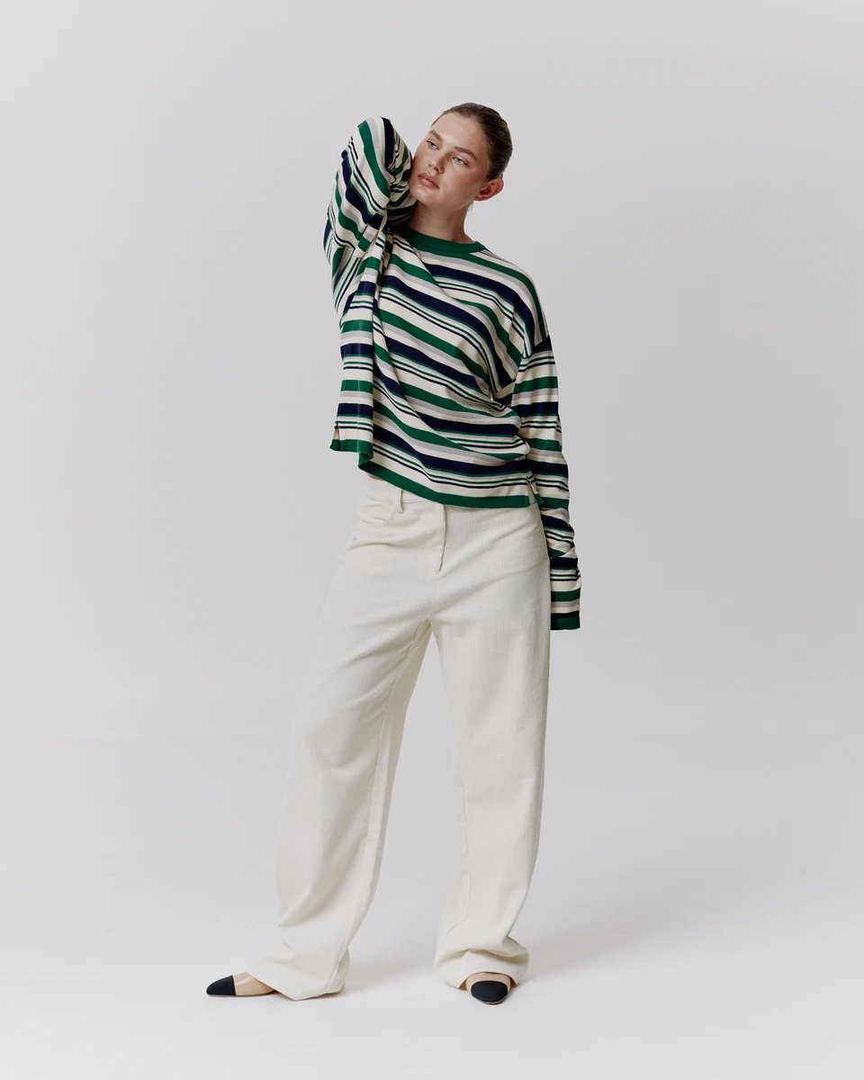 JEANNE MULTICOLORED JUMPER GREEN