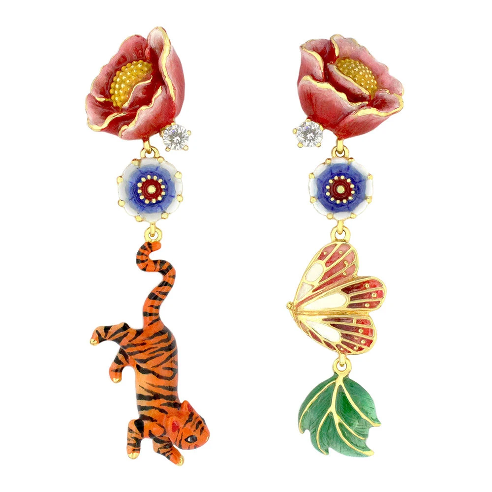 Tiger Butterfly Earrings | Orient Romance
