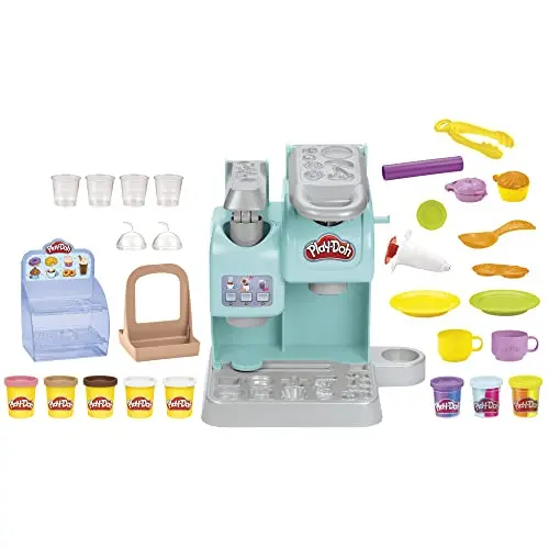Play-Doh Kitchen Creations Mon Super Café, 20 Accessoires Et 8 Pots De Pte Ã€ Modeler, Jouet Culinaire