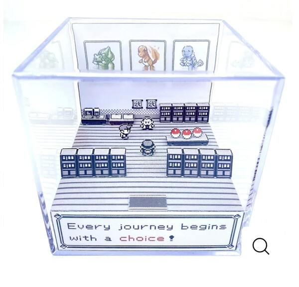 Pokemon Red/Blue 3D Diorama Cube