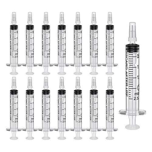 50pcs 2ml Plastique Seringue avec Tube, Seringues stériles emballées pour Laboratoire Industrie Cuisine Animaux Jardin (50, 2ml)