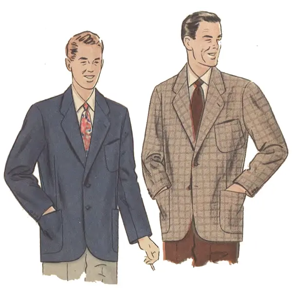 Modèle des années 1950, veste sur mesure blazer pour hommes - Poitrine 40 » (102 cm)