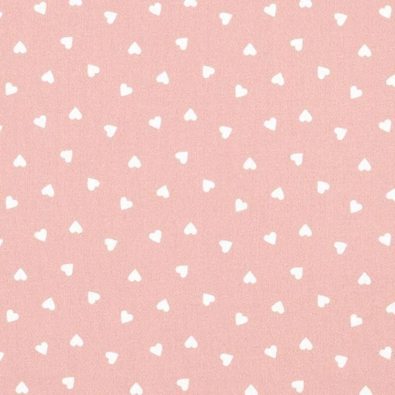 Popeline de coton bio Cœurs éparpillés – vieux rose