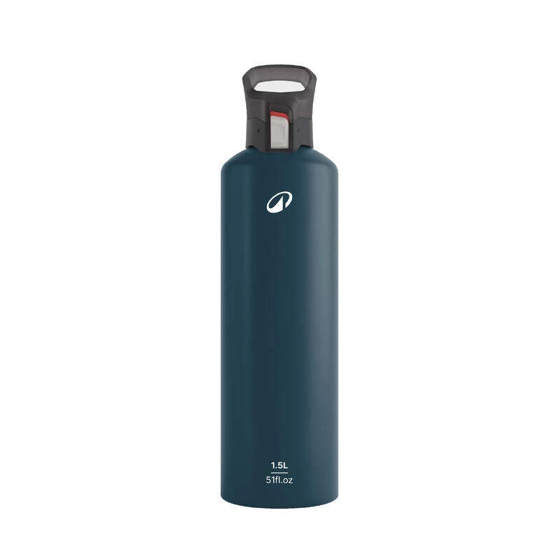 Gourde alu 1,5L avec bouchon à ouverture rapide pour la randonnée kaki