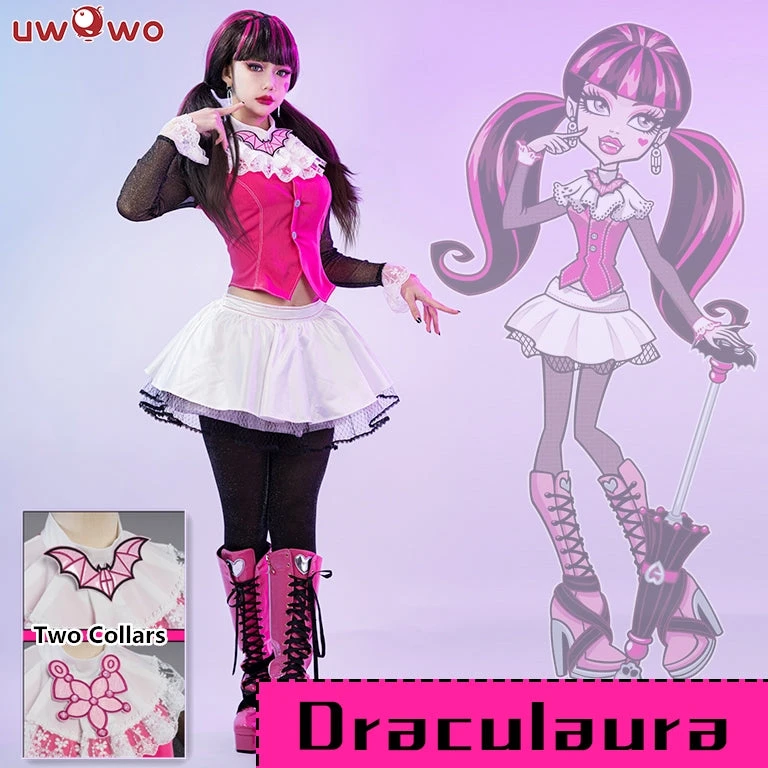 Uwowo Monster High Draculaura Pink Suit Vampire Anime Female Cosplay Costumes