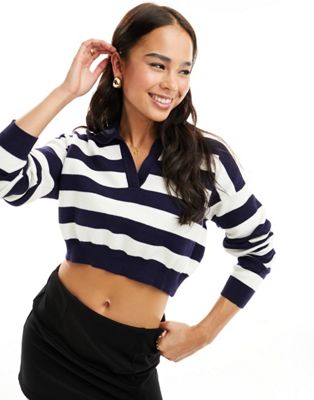 Pull Col Carré Bleu Marine Something - Taille XS, Manches Ballon, Neuf Avec étiquette