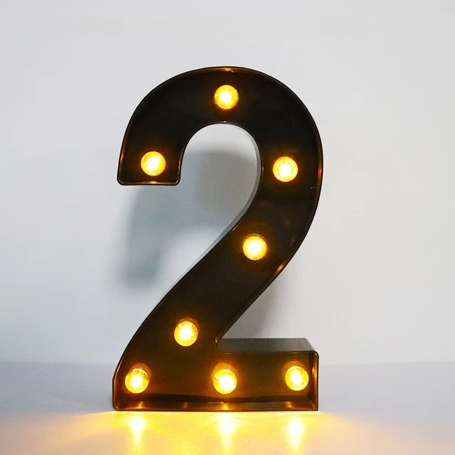Lettres de l'Alphabet et des Chiffres Noirs avec Lumière LED, Veilleuse pour la Maison, Noël, Fournitures de ixd'Anniversaire, Décoration, 22cm - AliExpress