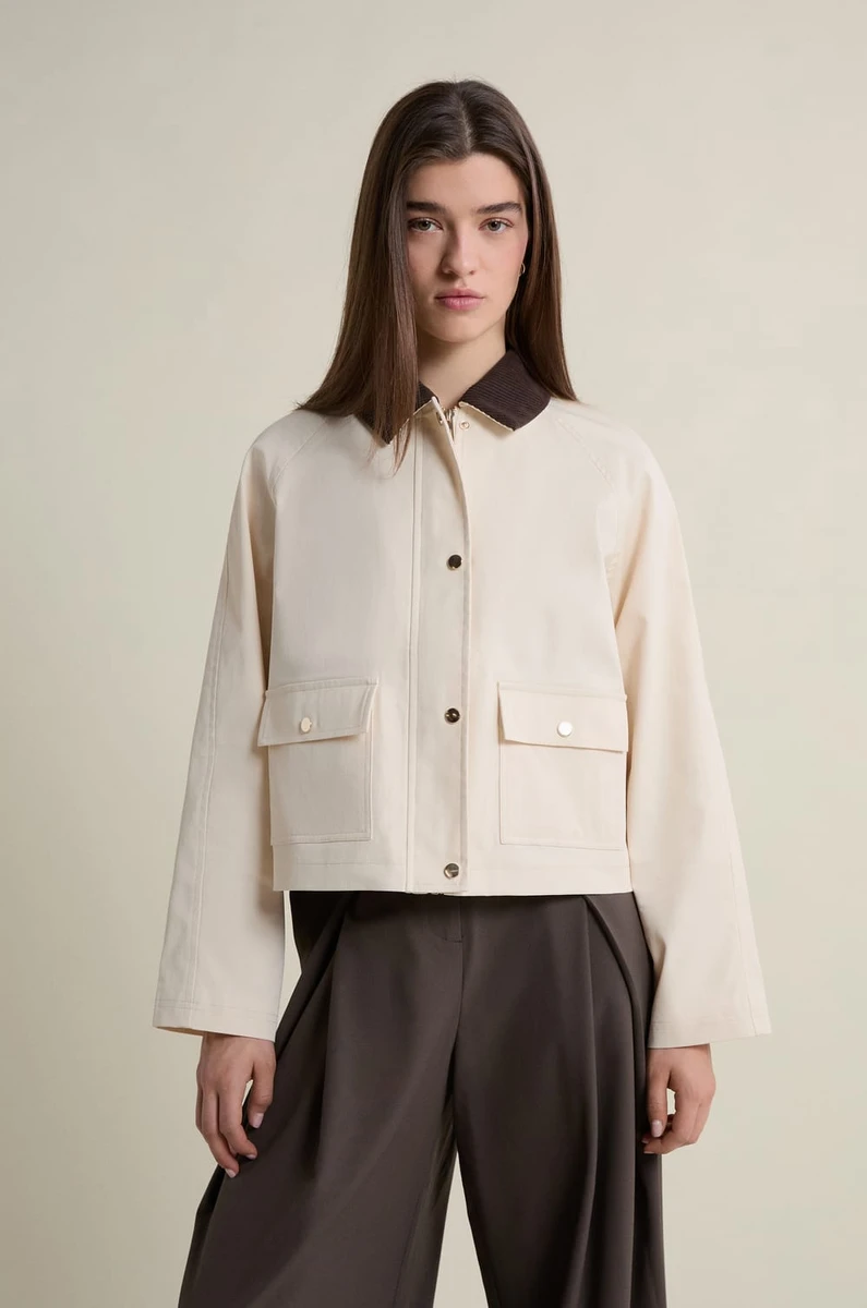 Veste courte à col velours