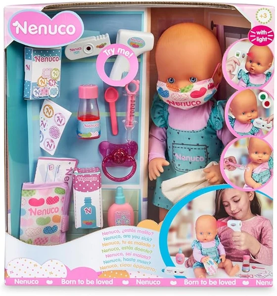 Nenuco - ES-tu Malade? Kit de Soin avec poupée pour vérifier si Ton bébé est Malade, Nombreux Accessoires Inclus, pour Enfants à partir de 3 Ans