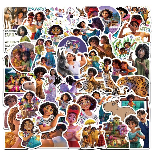 10/50PCS Nouvelle Encanto Mirabel Enfants Jouet Autocollants Dessins Animés de Disney Film Kawaii Mode Anime Autocollant pour Téléphone Portable Réfrigérateur Décor