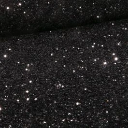 Tissu Sequins épais extensible Noir - Par 10 cm