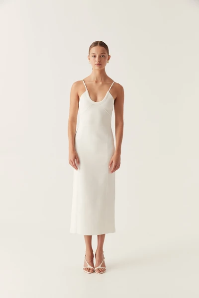 Veida Ottoman Knit Midi Dress-IVORY / M