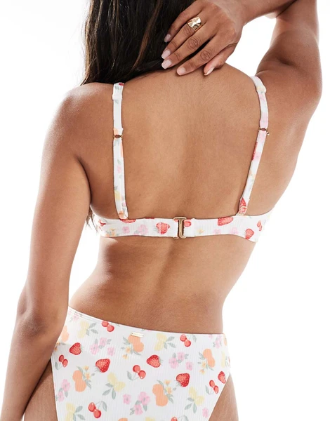 Hollister - Haut de bikini d'ensemble à armatures et imprimé fruits