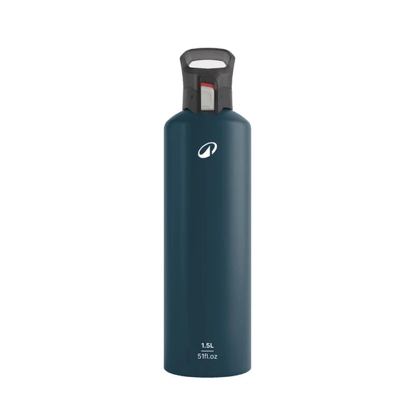 Gourde alu 1,5L avec bouchon à ouverture rapide pour la randonnée kaki