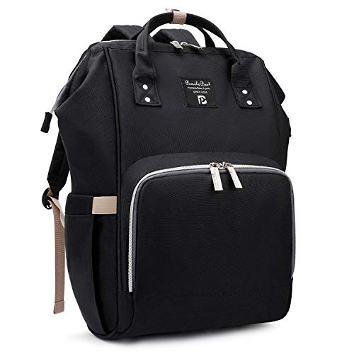 Sac à Dos à Langer Matelassé Tinéo - Noir, Pratique, Mains Libres, Avec Matelas De Change Inclus