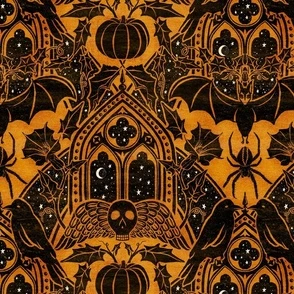 Gothic Halloween Damask - large - Fabric | Spoonflower