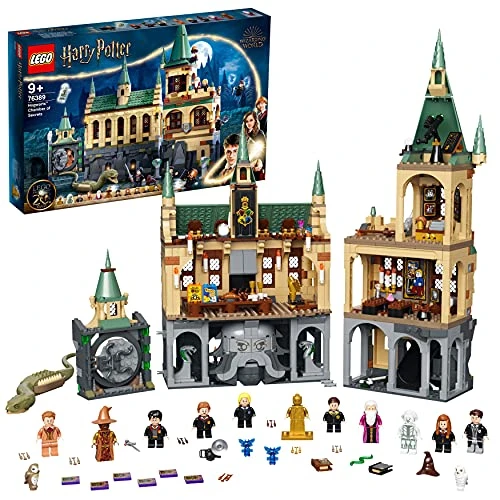 LEGO 76389 Harry Potter La Chambre des Secrets de Poudlard, Jouet Château, et Minifigurine Edition 20ème Anniversaire, Idée Cadeau Enfants, Garçons et Filles