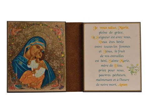 La Vierge à la couronne fleurie - Diptyque 8x15 cm -  1186.F3 | Librairie de l'Emmanuel
