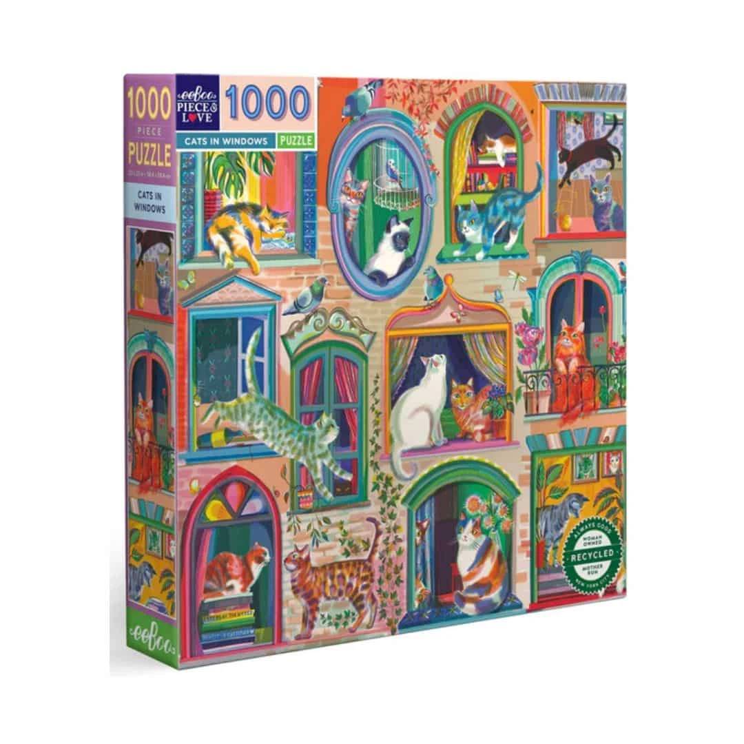 Puzzle Cats in Windows - 1000 pièces - Eeboo - Trevell