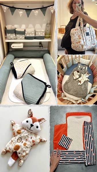 Lot de tissus & mercerie pour projets couture bébé