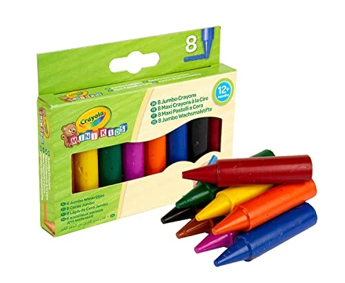 Crayola - Mini Kids, maxi-pastels de cire, Crayons avec forme arrondie, 8 unités, à partir de 12 mois, 81-0080
