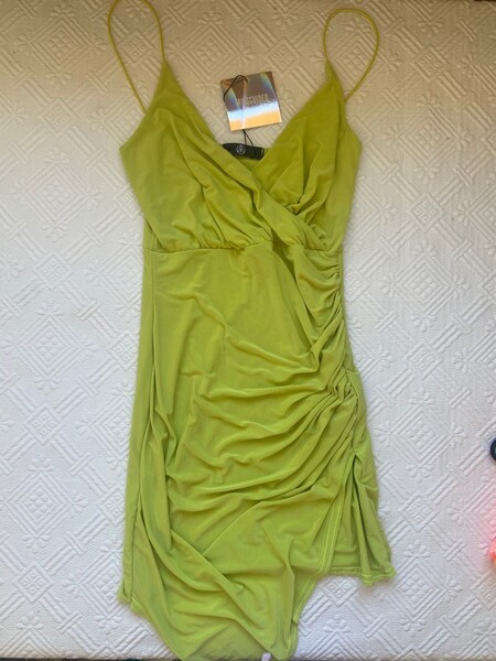 Lime Strappy Slinky Dress Missguided TAILLE 36