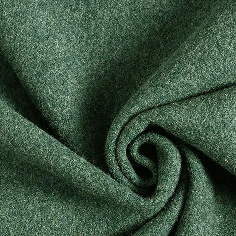 Loden de laine foulé Chiné – vert foncé - Idéal pour Vêtements bébé
