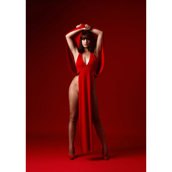Isabella, red lycra long dress - Patrice Catanzaro Official Website