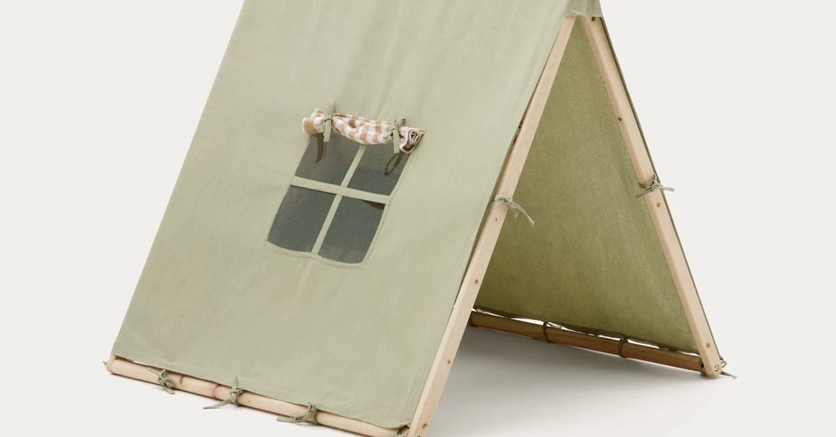 Tente tipi Yanil 100% en coton vert 100 x 90 cm | Kave Home France