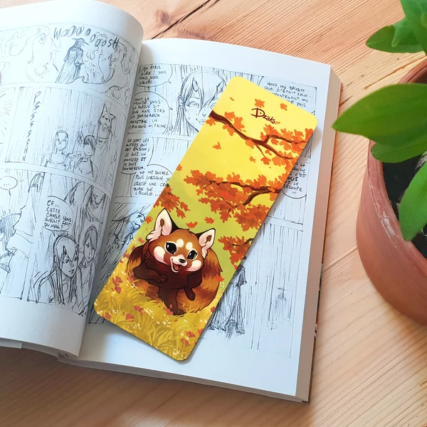 Marque-Page Poche • Panda Roux Automne