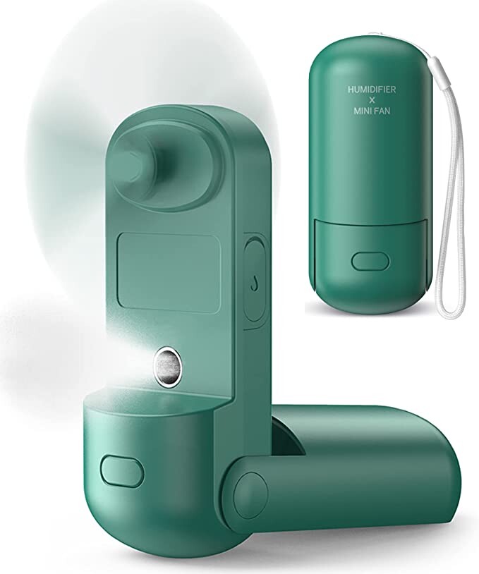 HonHey Ventilateur de Poche, Mini Ventilateur à Main Portable Brumisateur Ventilateur, Rechargeables par USB Personnel Pliable et Silencieux Avec Batterie Externe pour Le Bureau/Les Voyages (Rose) : Amazon.fr: Informatique