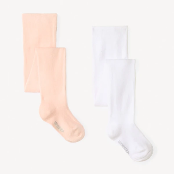 Lot de 2 paires de collants épais pour bébé fille | Orchestra