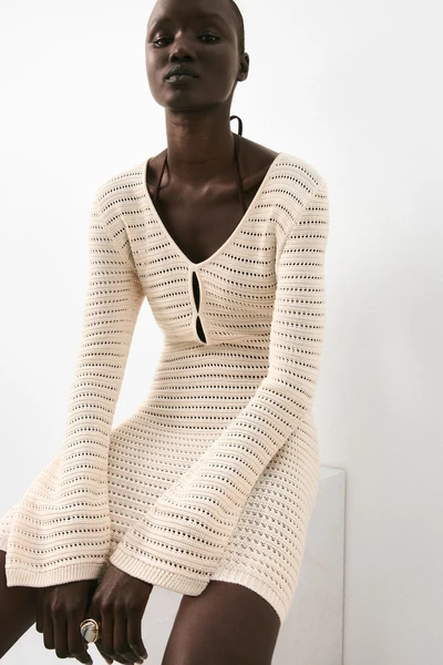 Robe en maille pointelle