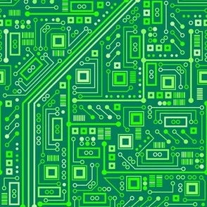 Short Circuits (Neon Green) Fabric | Spoonflower