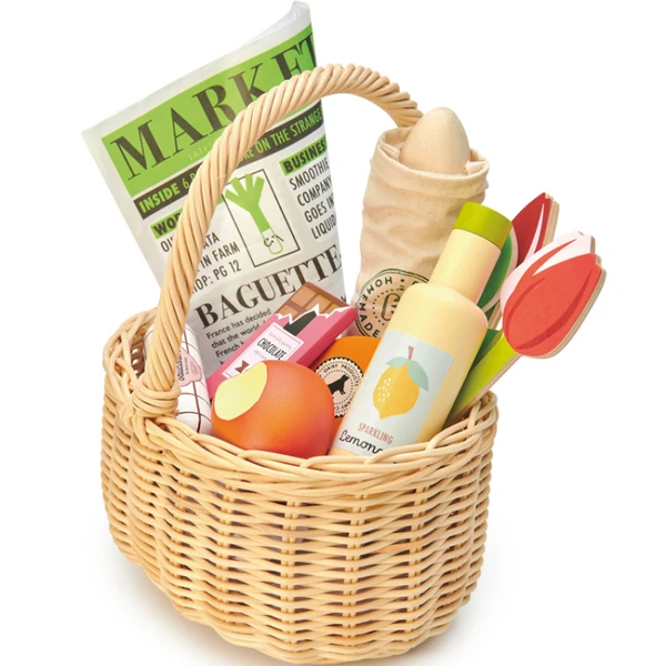 Panier jour de marché en bois